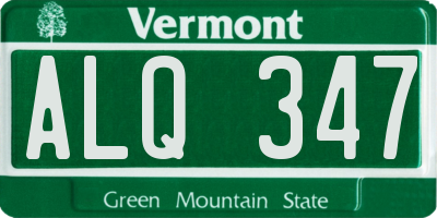 VT license plate ALQ347