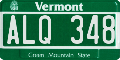 VT license plate ALQ348