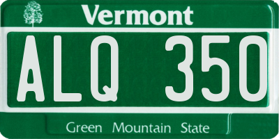 VT license plate ALQ350
