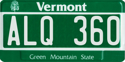 VT license plate ALQ360