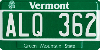 VT license plate ALQ362