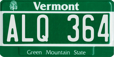 VT license plate ALQ364