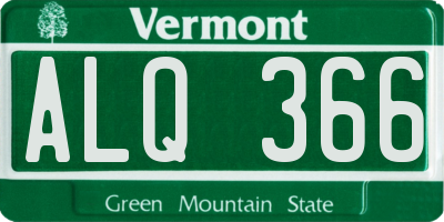 VT license plate ALQ366