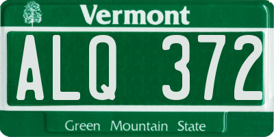VT license plate ALQ372
