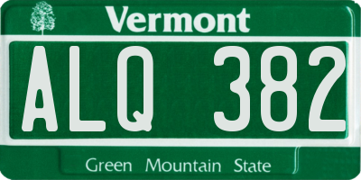 VT license plate ALQ382