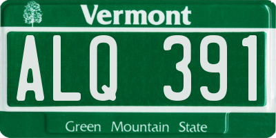 VT license plate ALQ391
