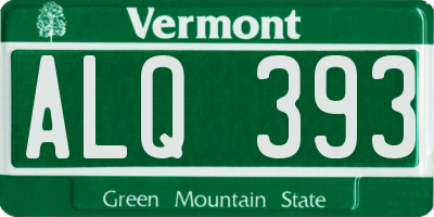 VT license plate ALQ393