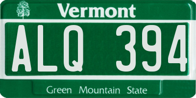 VT license plate ALQ394