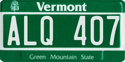 VT license plate ALQ407