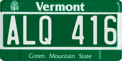 VT license plate ALQ416