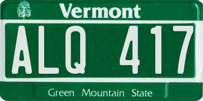 VT license plate ALQ417