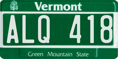 VT license plate ALQ418