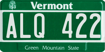 VT license plate ALQ422