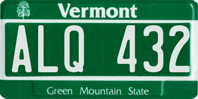VT license plate ALQ432