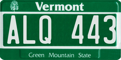 VT license plate ALQ443