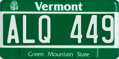 VT license plate ALQ449
