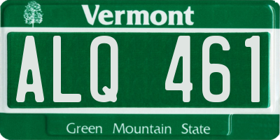VT license plate ALQ461