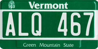 VT license plate ALQ467