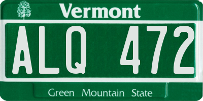 VT license plate ALQ472