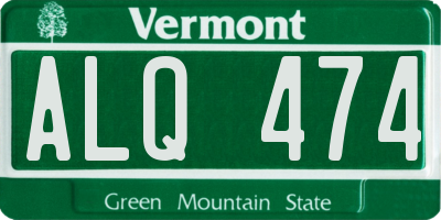 VT license plate ALQ474