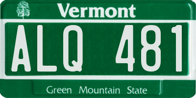 VT license plate ALQ481