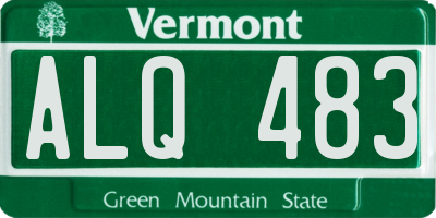 VT license plate ALQ483