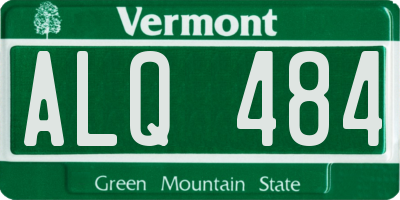 VT license plate ALQ484