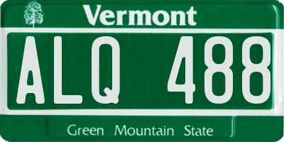 VT license plate ALQ488