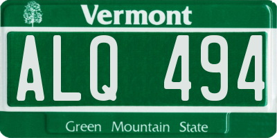 VT license plate ALQ494