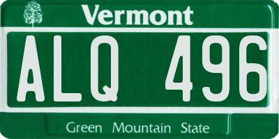 VT license plate ALQ496