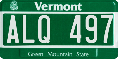 VT license plate ALQ497