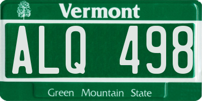VT license plate ALQ498