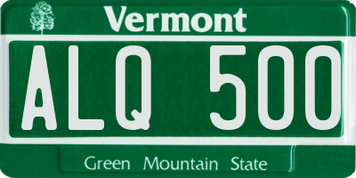 VT license plate ALQ500
