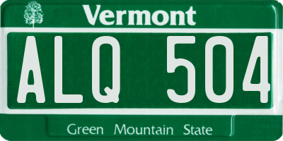 VT license plate ALQ504