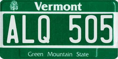 VT license plate ALQ505