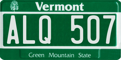 VT license plate ALQ507