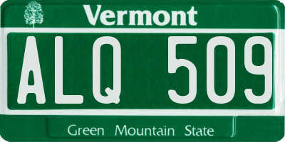 VT license plate ALQ509