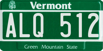 VT license plate ALQ512