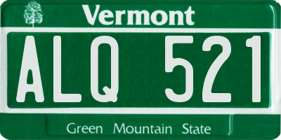 VT license plate ALQ521