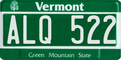 VT license plate ALQ522