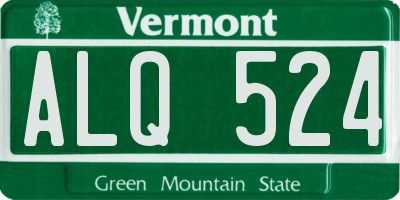 VT license plate ALQ524