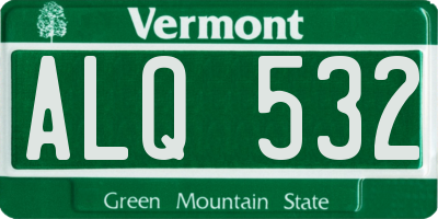 VT license plate ALQ532