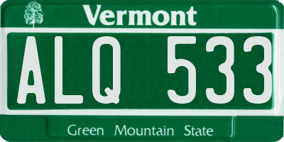 VT license plate ALQ533