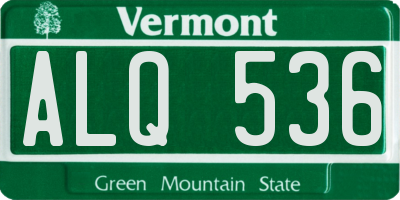 VT license plate ALQ536