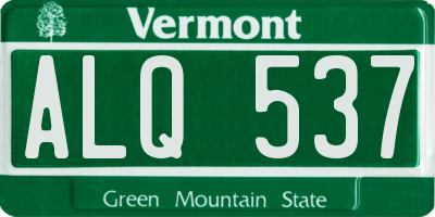 VT license plate ALQ537