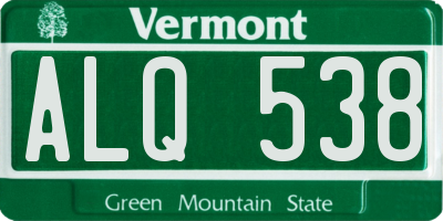 VT license plate ALQ538