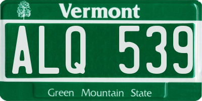 VT license plate ALQ539