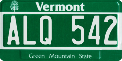 VT license plate ALQ542