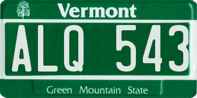 VT license plate ALQ543