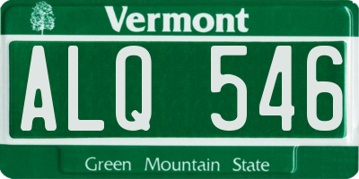 VT license plate ALQ546